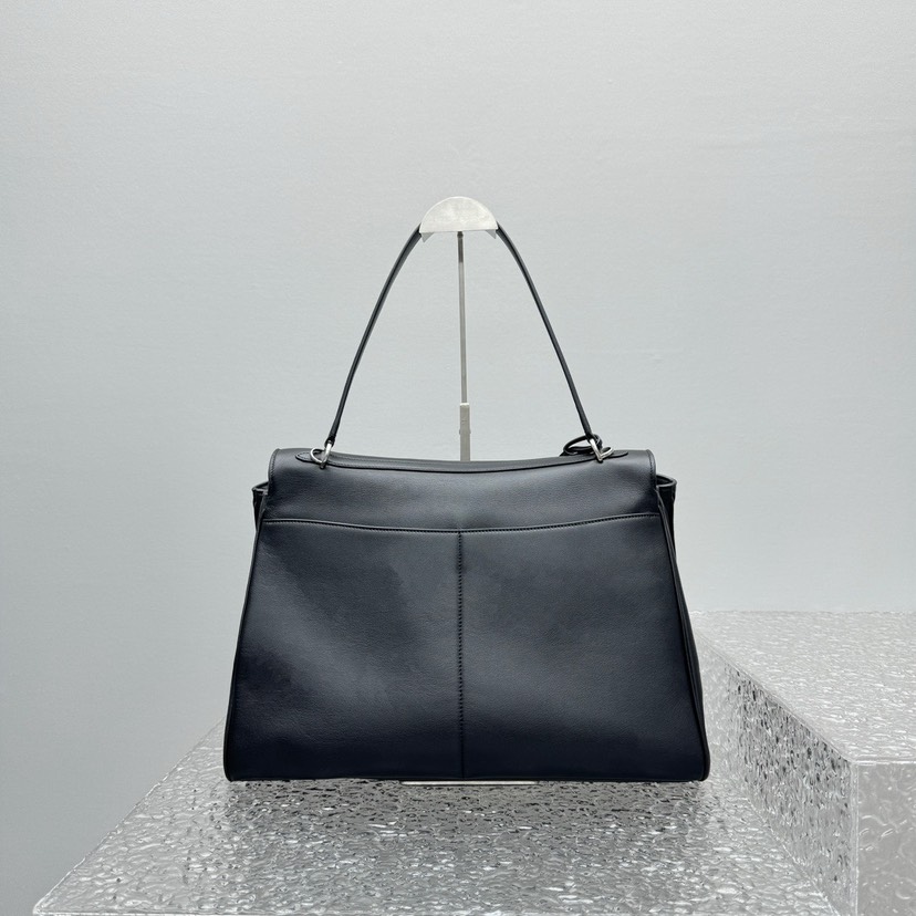 [TOP] BALENCIAGA Rodeo Bag 40x30x13cm - Black & SHW - 711 Luxury
