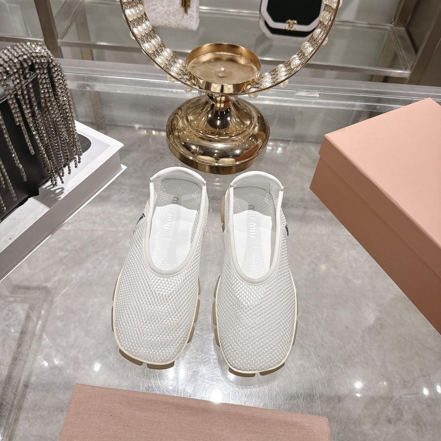 [TOP] Miu Miu Loafer Shoes - White - 711 Luxury