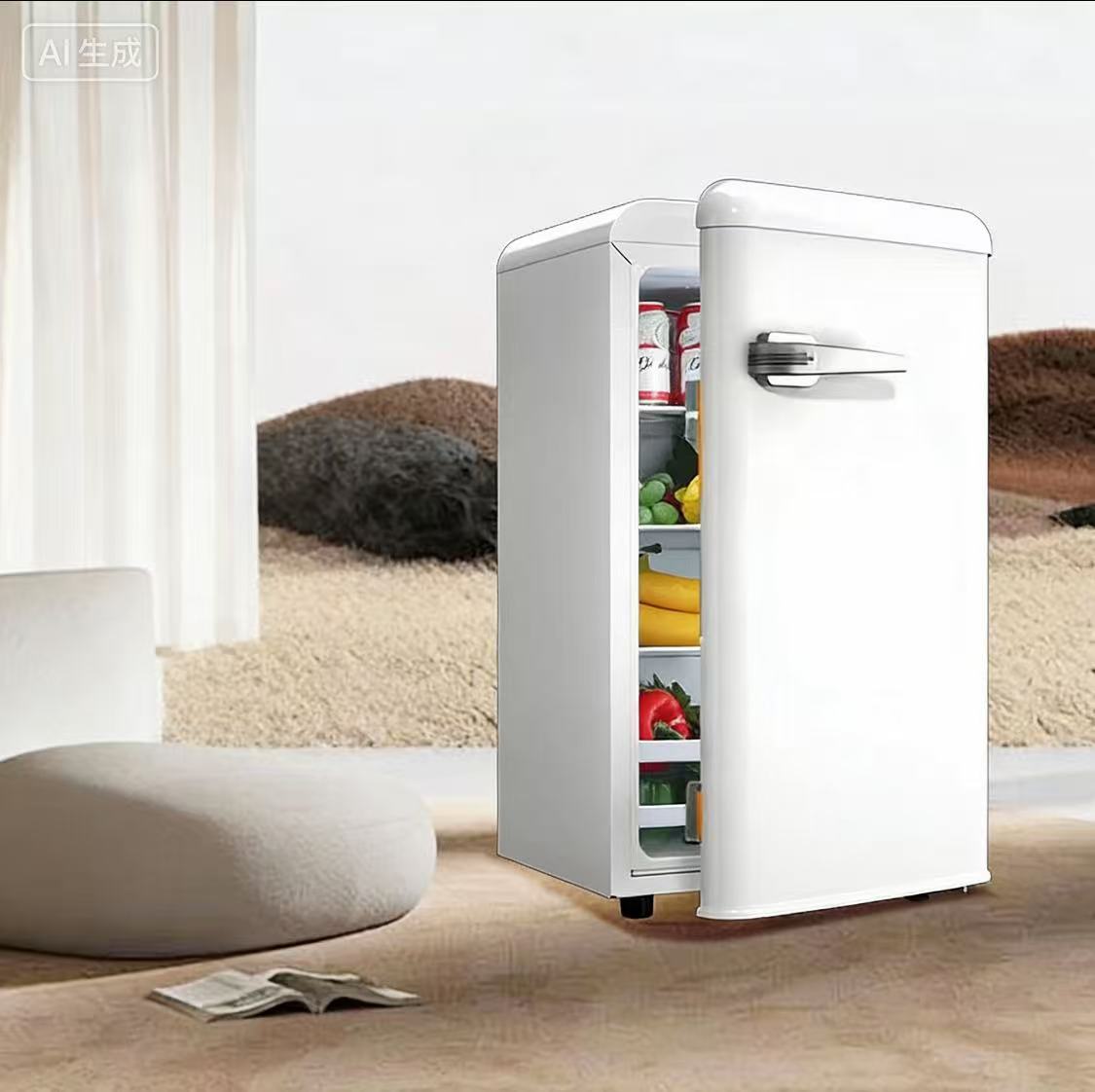 Single-door retro mini refrigerator---0.18CBM