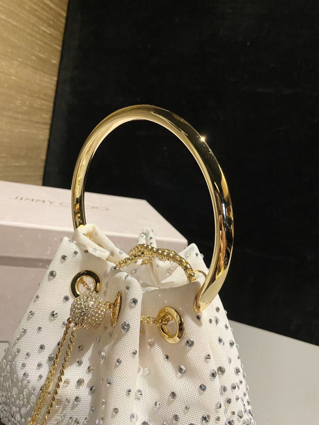[TOP] JIMMY CHOO Bon Bon Bag 16x15x9.5cm - White - 711 Luxury