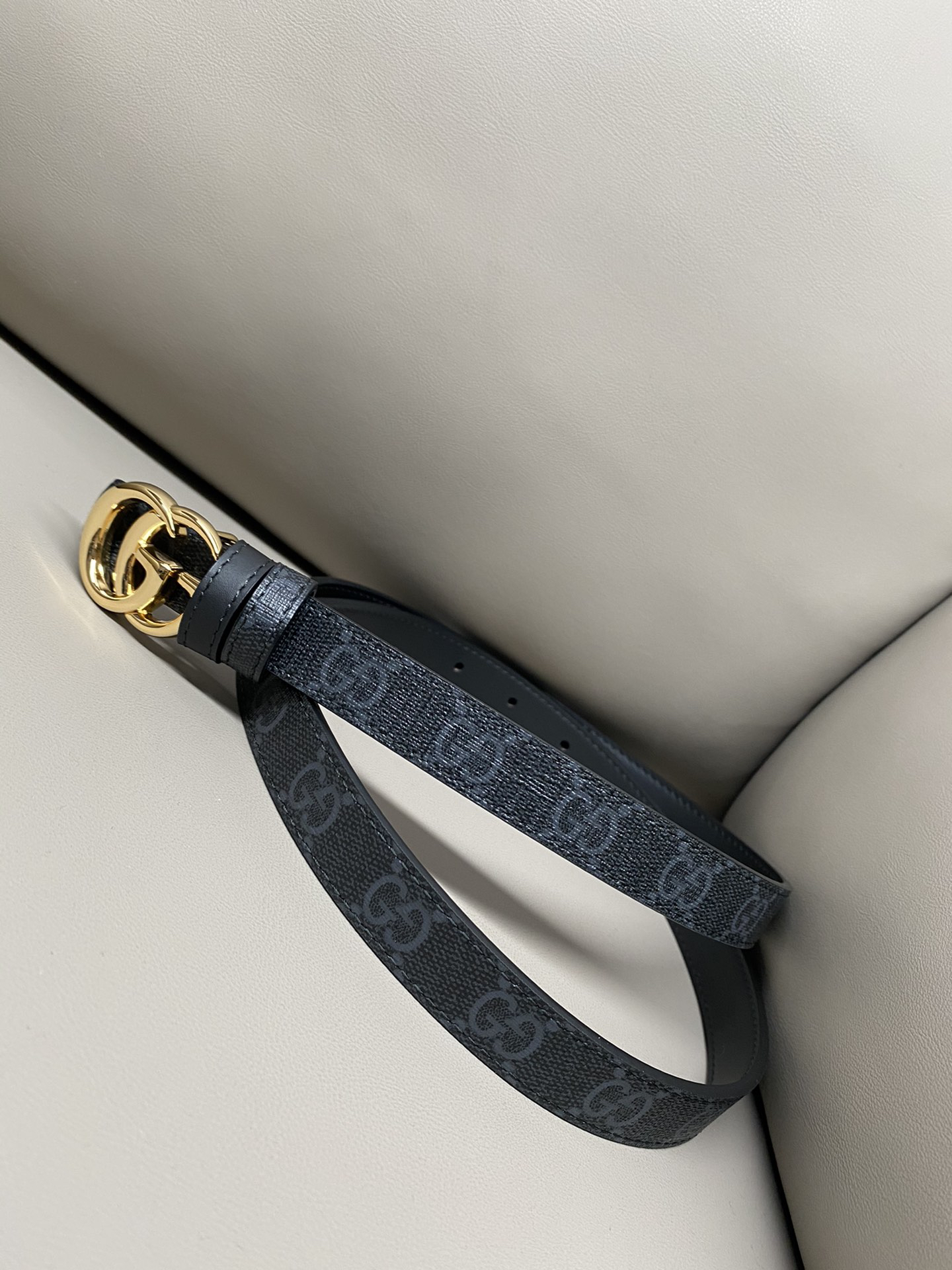 [TOP] GUCCI Marmont Belt 2 cm - Black - 711 Luxury
