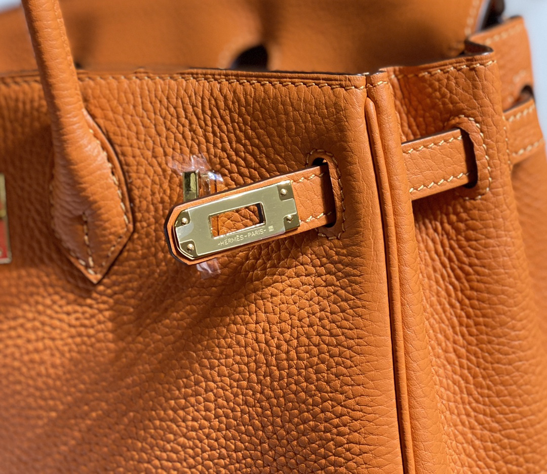 [TOP] HERMES Birkin Togo Leather 25cm - Orange & GHW