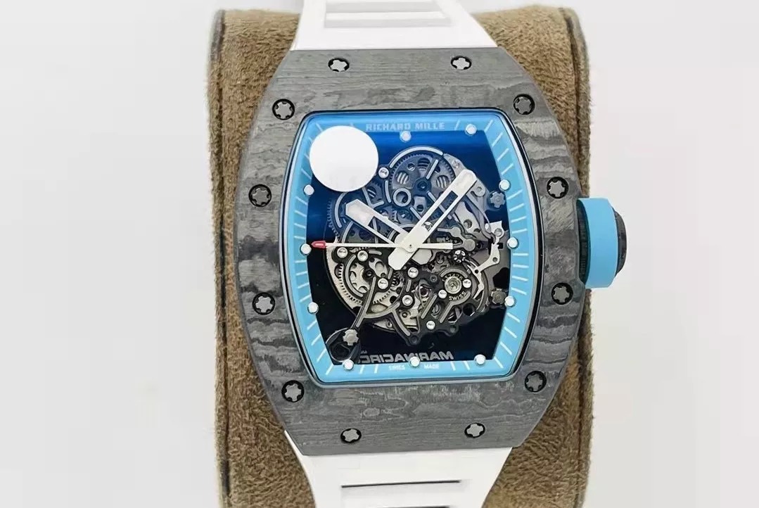 RM055 Skeleton White Strap 42mm
