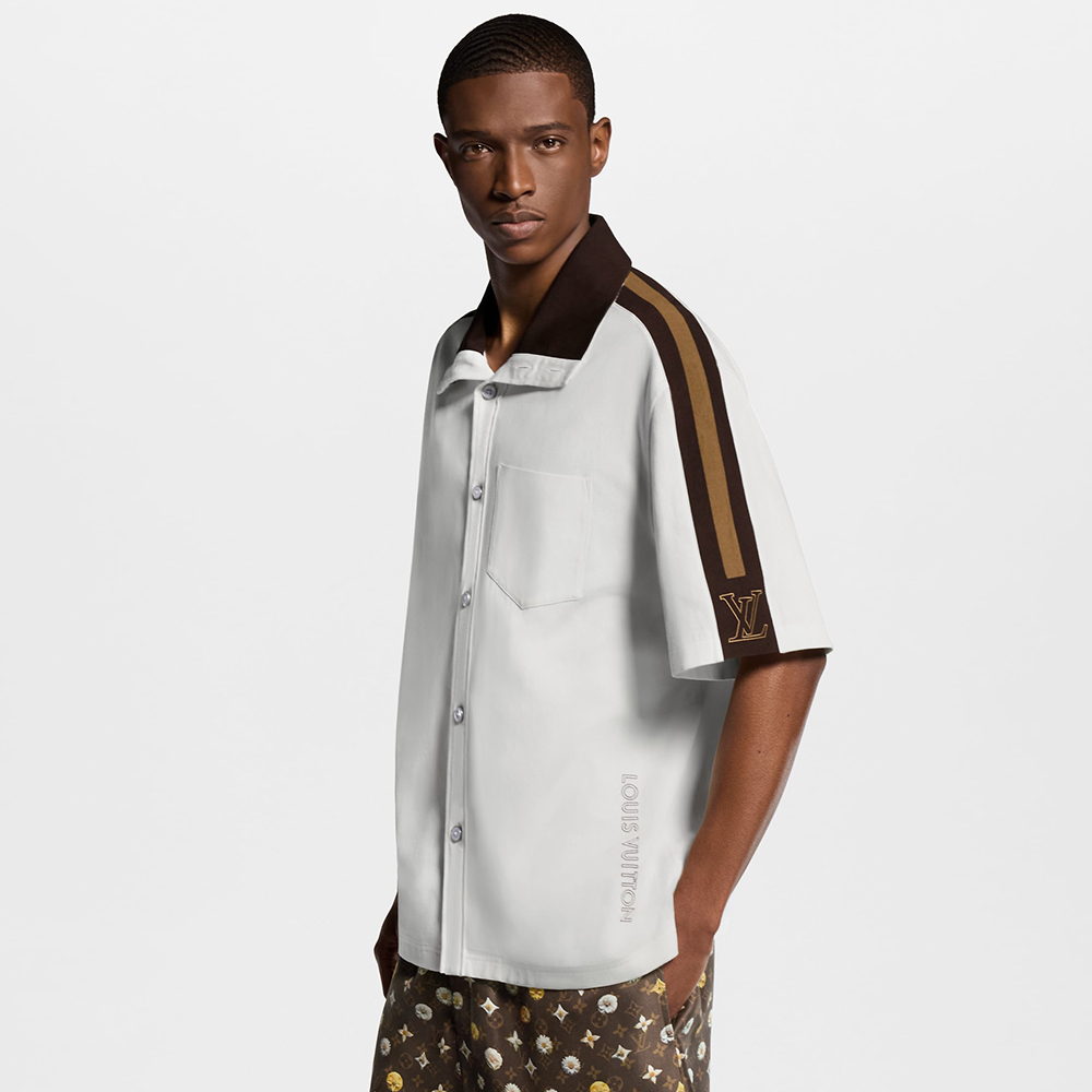 LOUIS VUITTON Bicolor Warm Up Short-Sleeved Shirt #384393