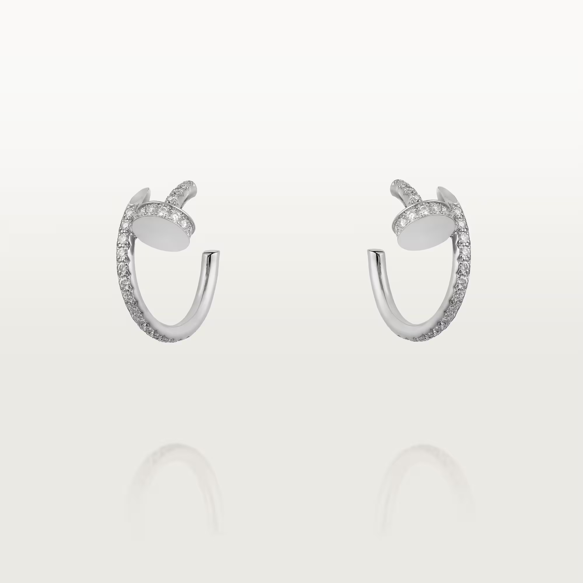 Carty Nails Solo Trace Earrings ,White Gold ,36 Moissanite