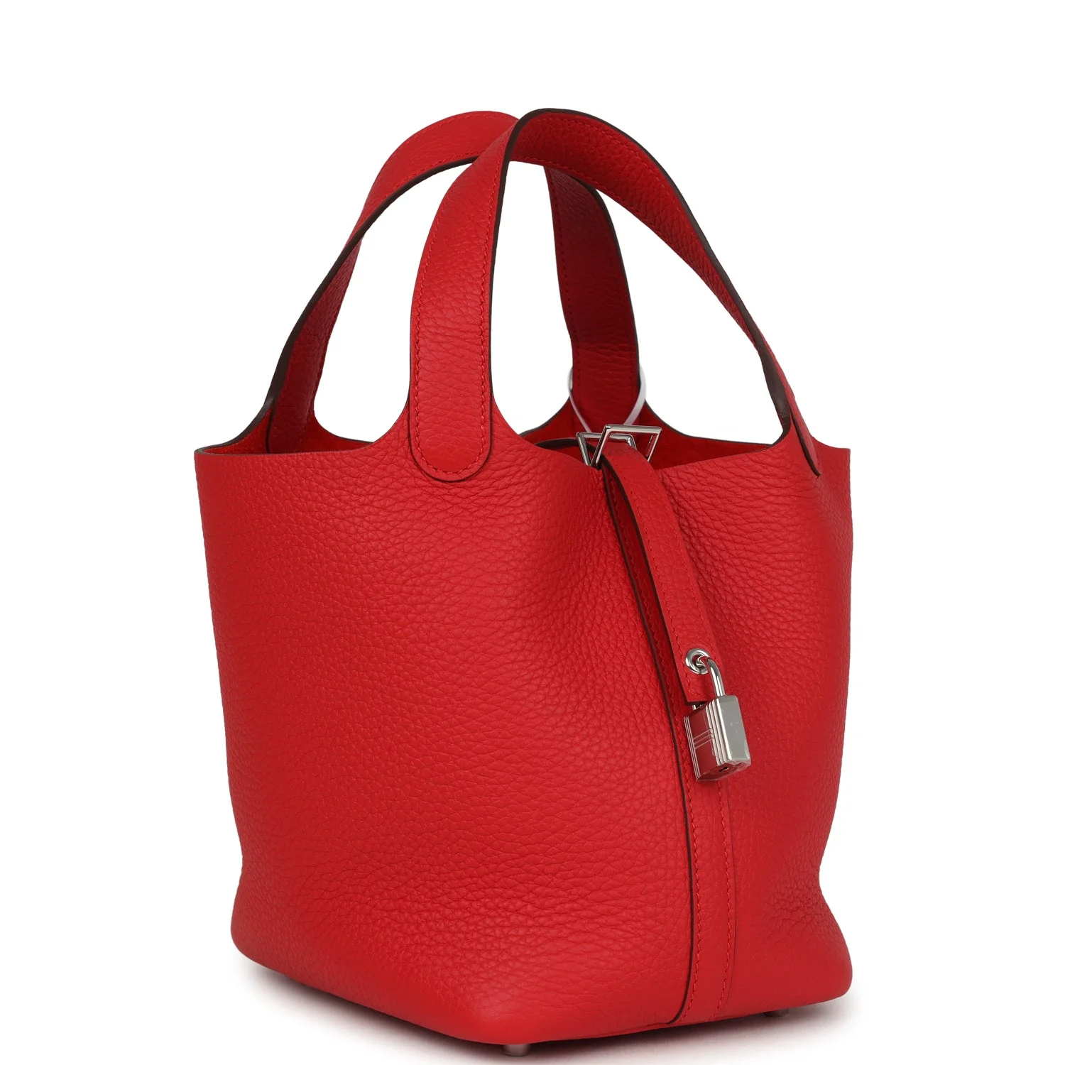 Hermes Picotin Lock  Rouge Radieux Clemence Palladium Hardware