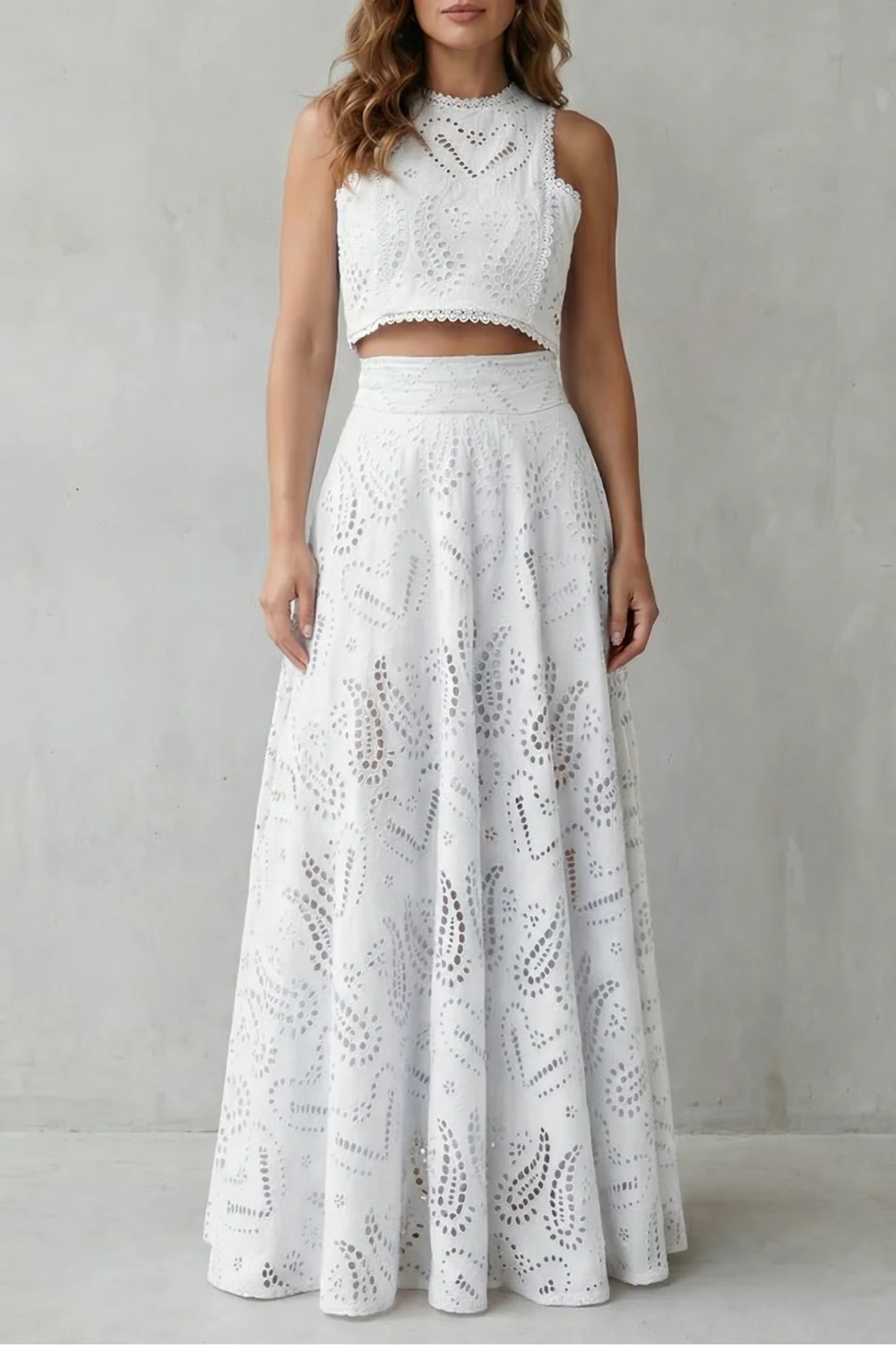 Parivelle – Embroidered lace elegance – Skirt set