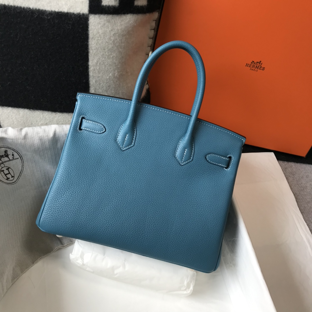 [TOP] HERMES Birkin Togo Leather 30cm - Bleu Jean & GHW - 711 Luxury