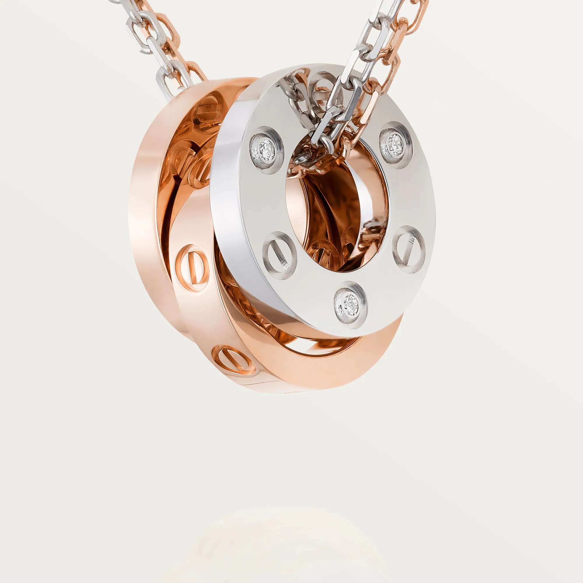 Carty Love Luna Loop Necklace, Rose Gold, 6 Moissanite