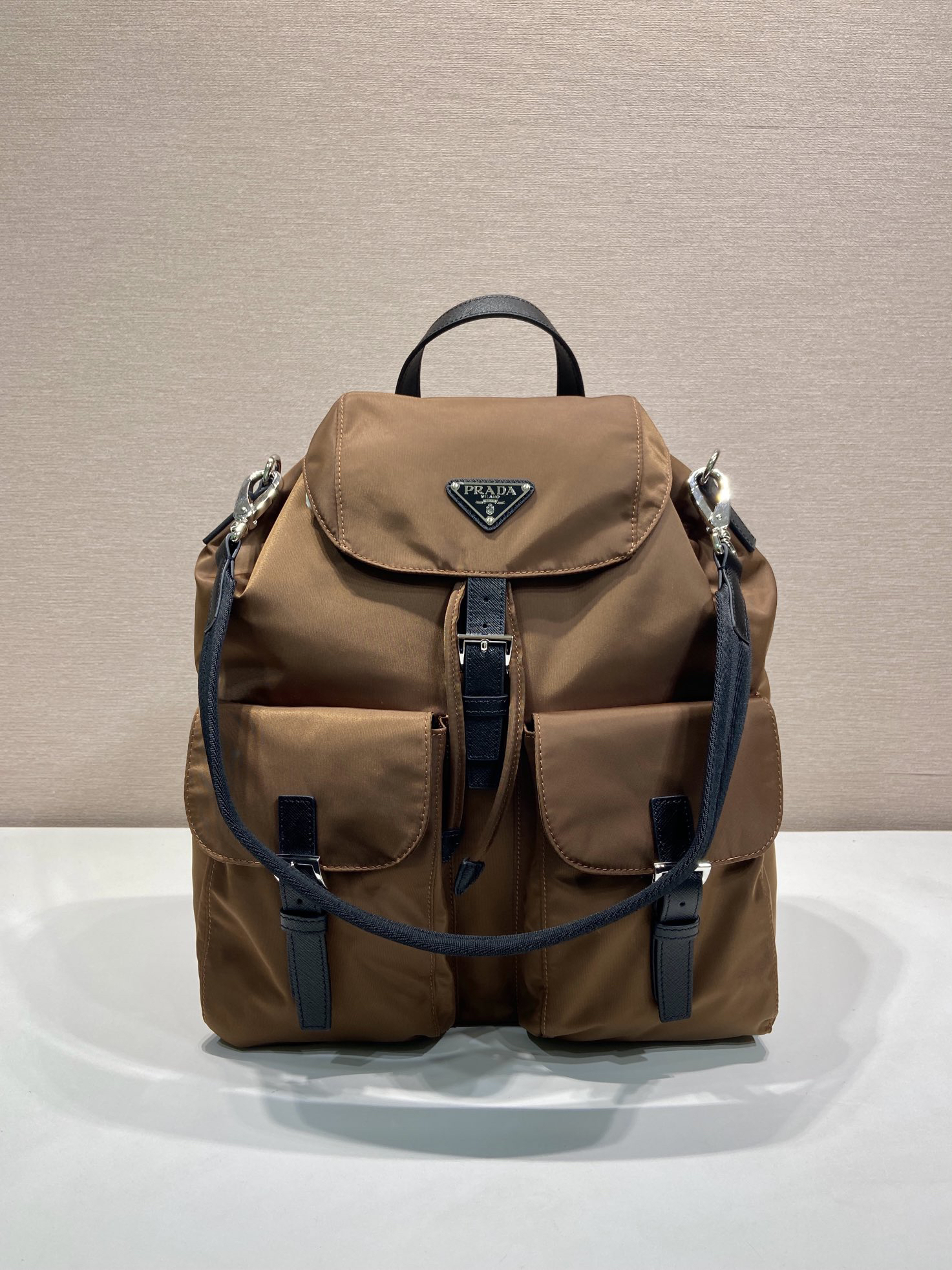 [TOP] PRADA Re-Nylon Backpack 34x39x15cm - Brown - 711 Luxury
