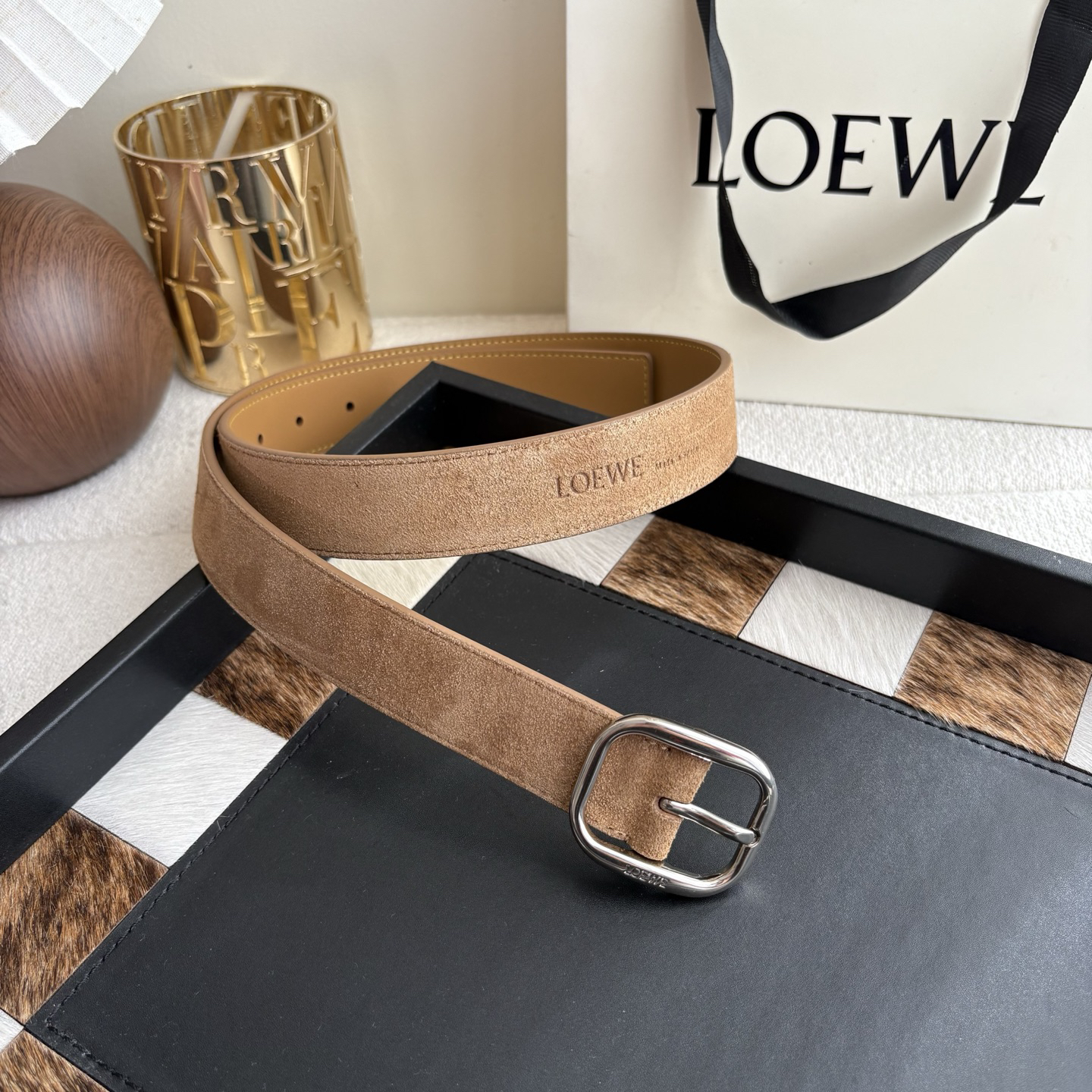[TOP] LOEWE Leather Belt 3.2cm - Brown - 711 Luxury