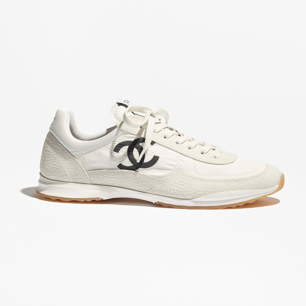 Chanel black Shoes Chanel Sneakers Fabric Embossed Suede Calfskin White Black #379143 View 2 | Nigo Office