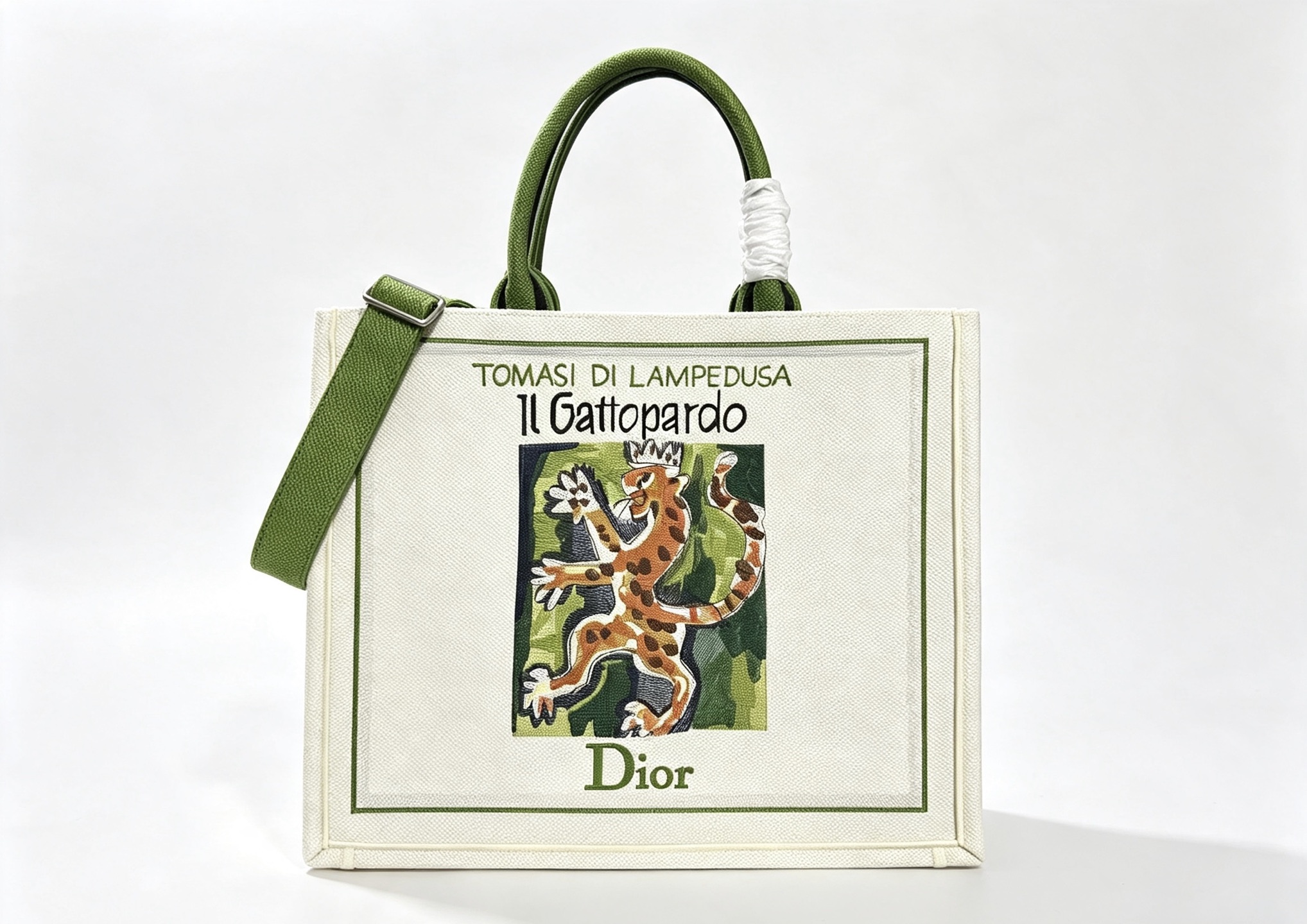 [TOP] Christian Dior Book Tote Bag - 3 Sizes - Beige and Green - 711 Luxury