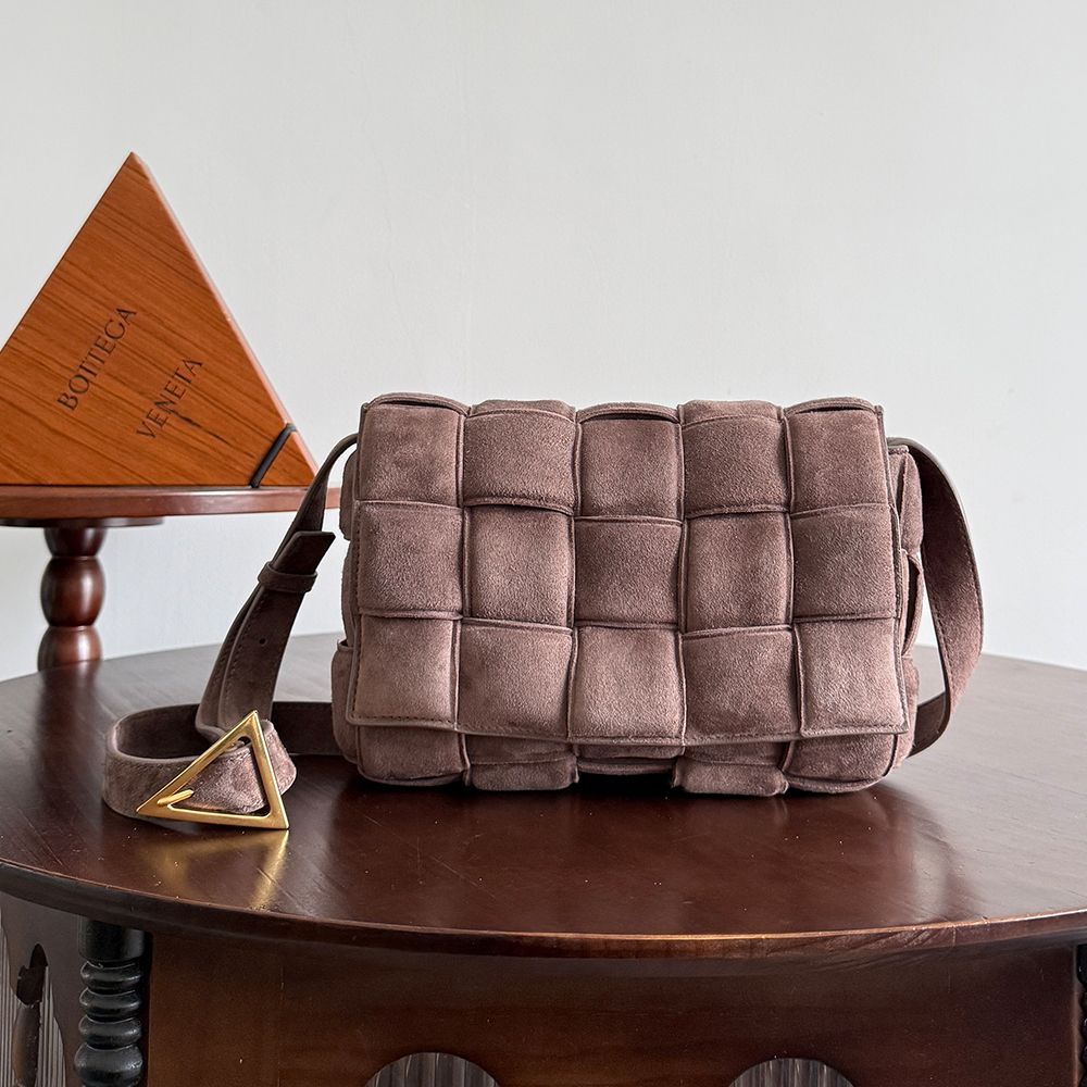 Bottega Veneta Bag Bottega Veneta Padded Cassette Suede Woven Crossbody Bag #396008 | Nigo Office