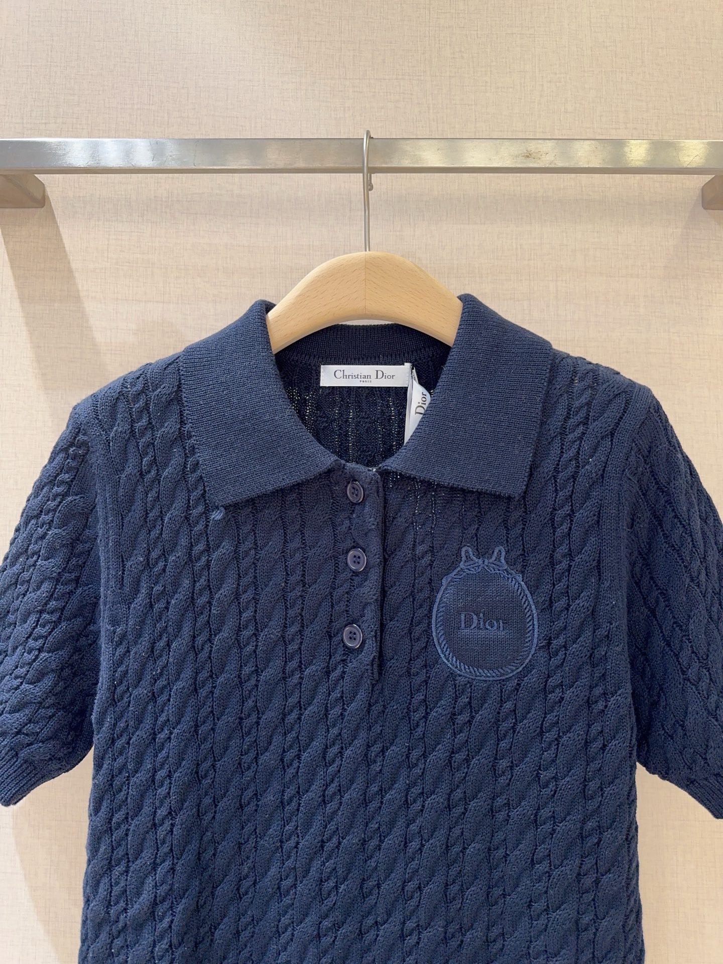 [TOP] Christian Dior Knit Top - Navy Blue - 711 Luxury