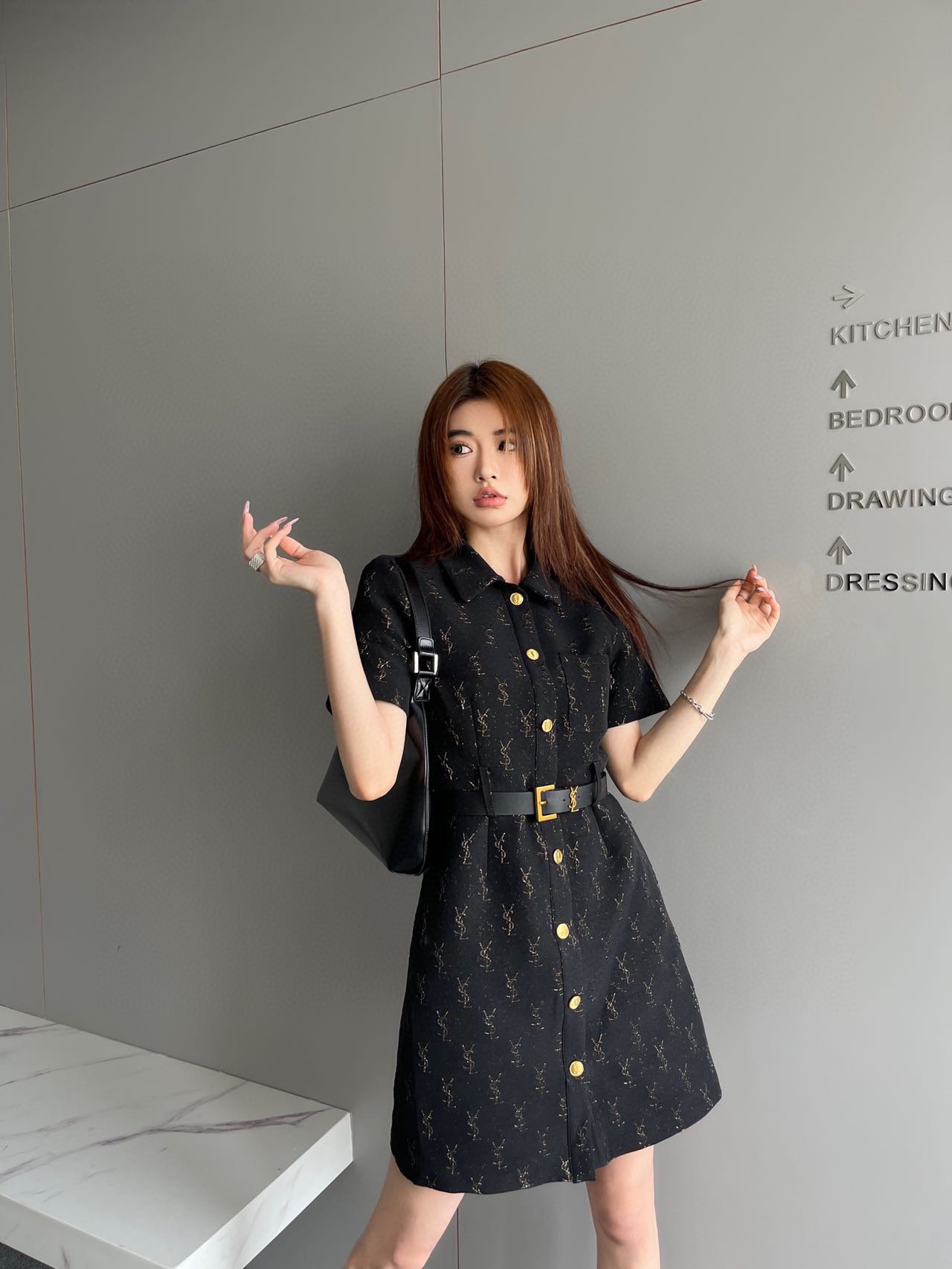 [TOP] Yves Saint Laurent YSL Dress - Black