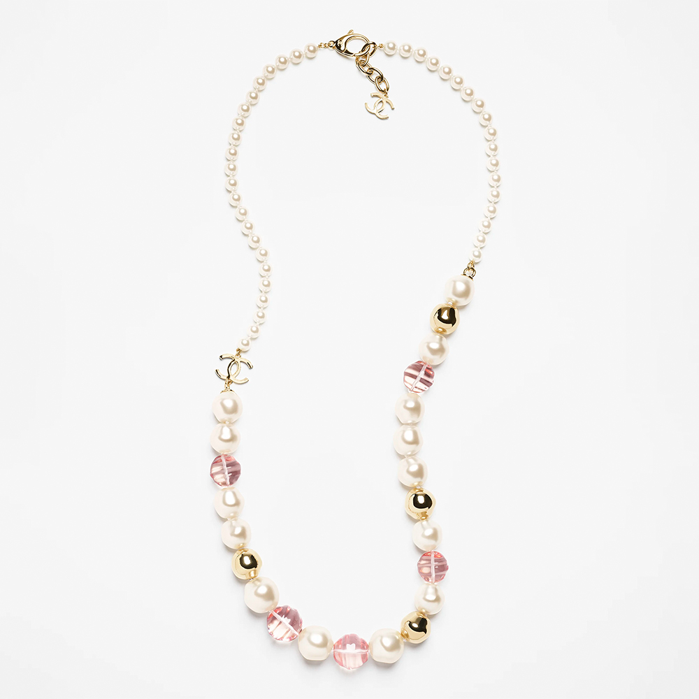 Chanel gold Jewelry Chanel Long Necklace Metal Imitation Pearls Glass Pearls Gold View 2 | Nigo Office
