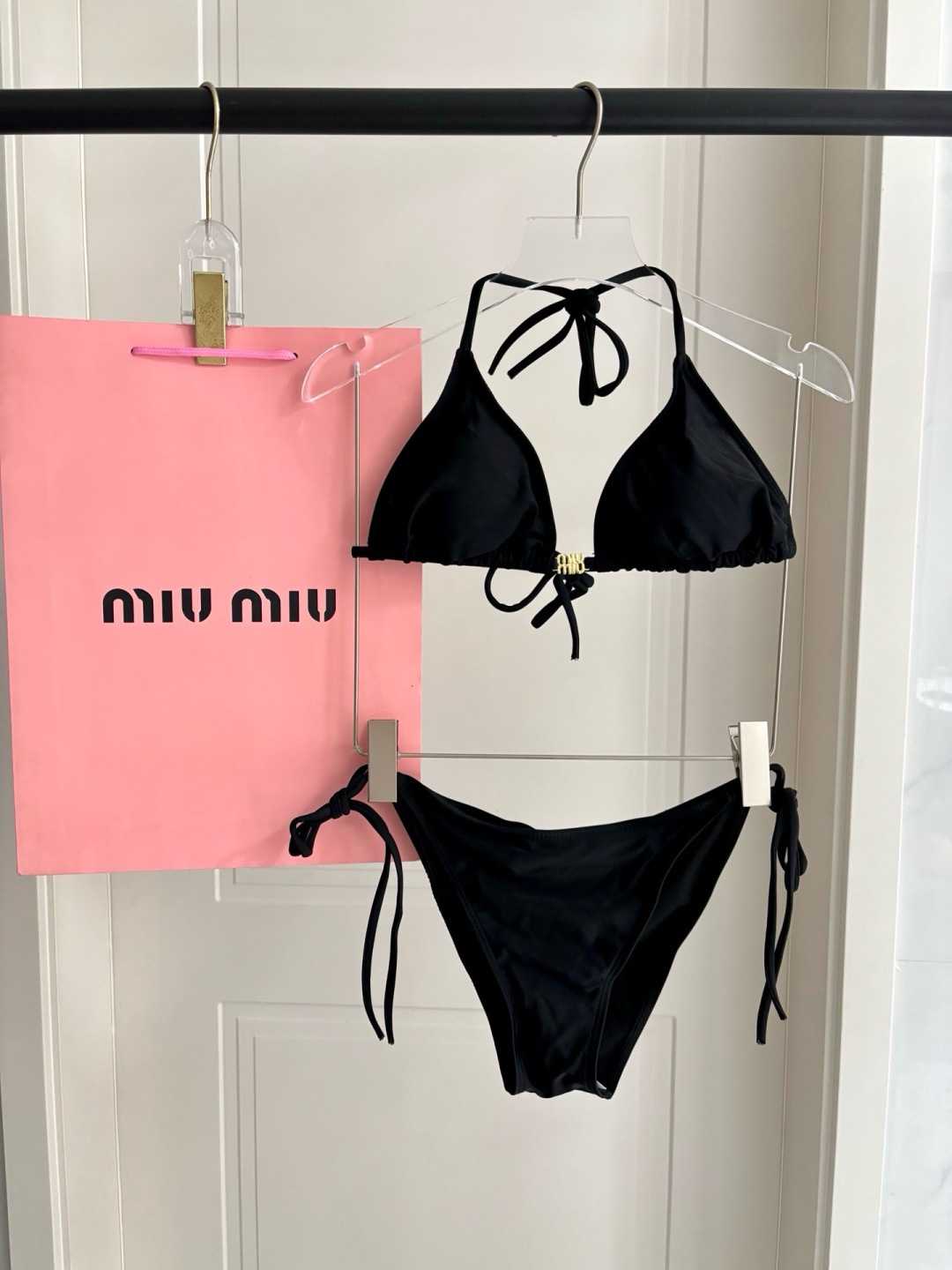 [TOP] Miu Miu Bikini Swimsuit - Black - 711 Luxury