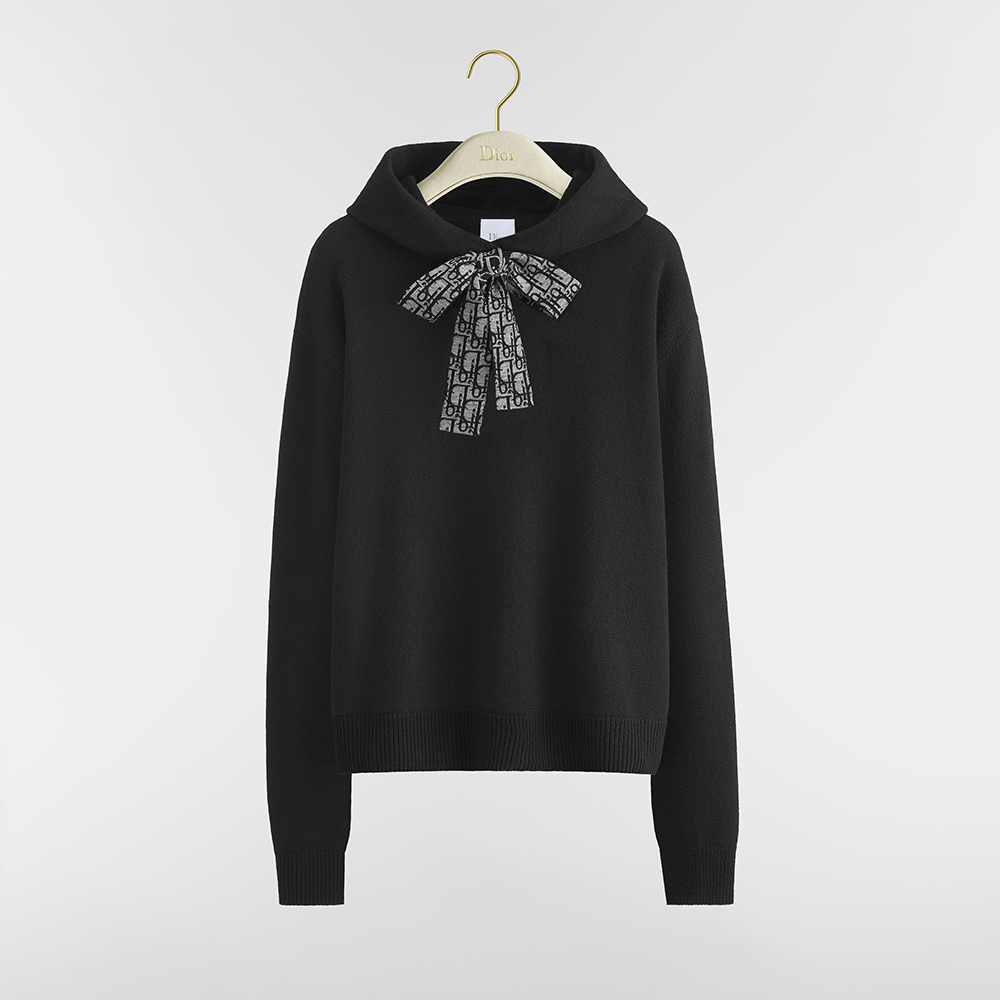 Dior black Clothing DIOR Dior Oblique Oversized Hooded Sweater Black Virgin Wool-Cashmere Knit #394497 | Nigo Office