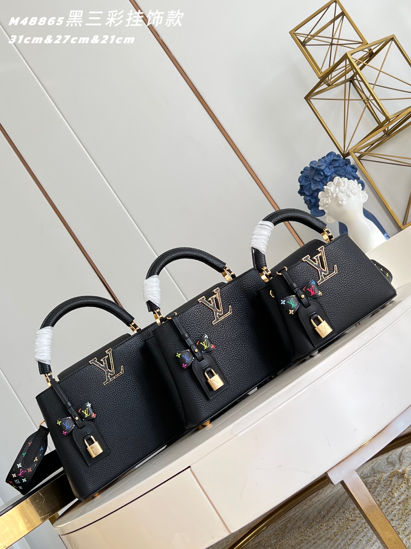 [TOP] Louis Vuitton LV Capucines Bag 3 Sizes - Black