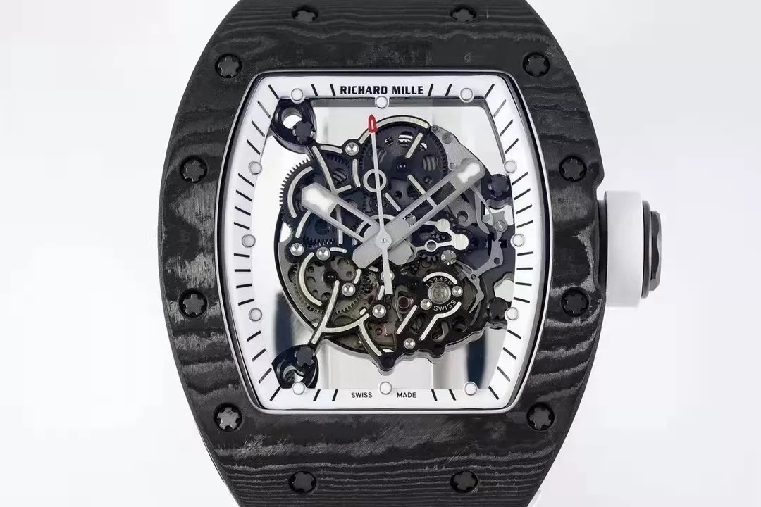 RM055 Skeleton White Strap 42mm