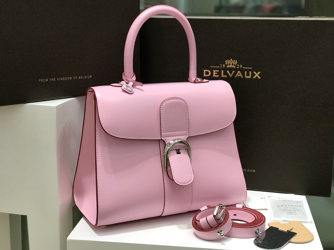 [TOP] Delvaux Brillant Bag Box Leather 28cm - Pink - 711 Luxury