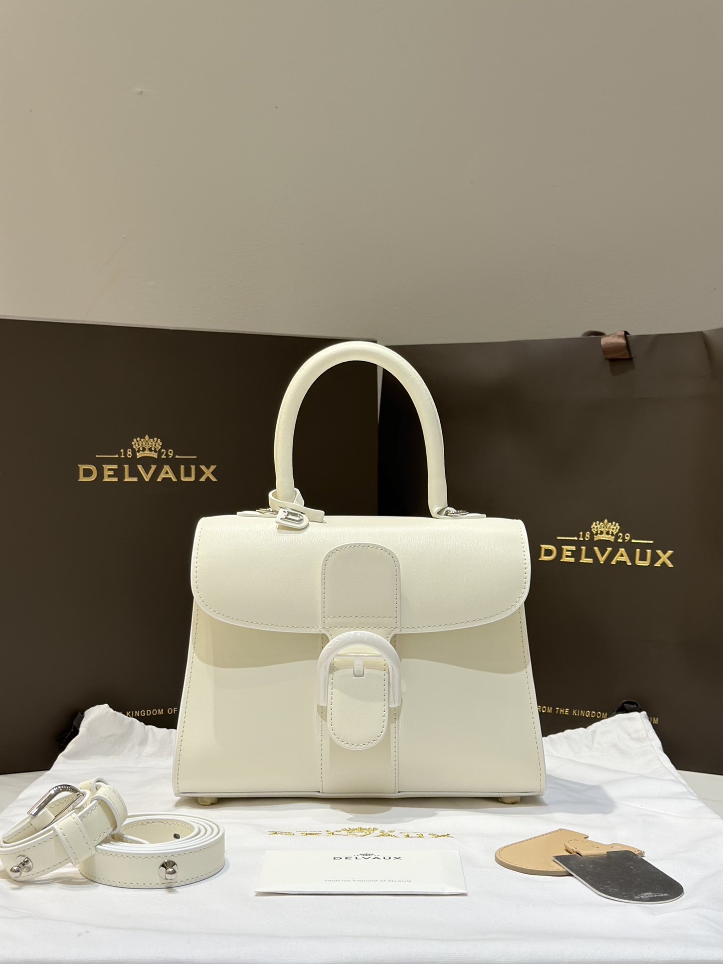 [TOP] Delvaux Brillant Bag Box Leather 24x12x19cm - White - 711 Luxury