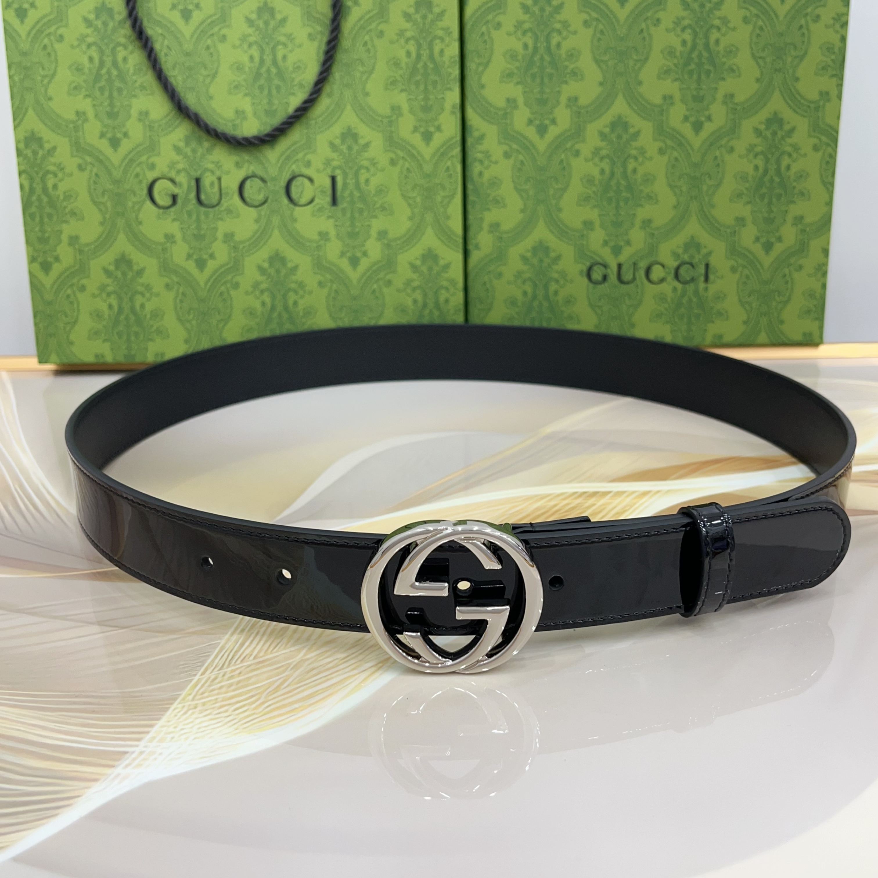 [TOP] GUCCI  Belt 3 cm - Black - 711 Luxury