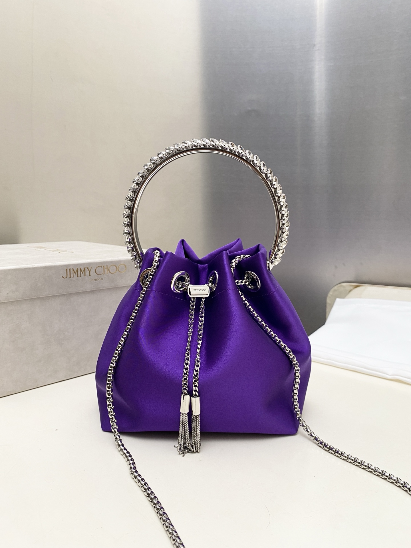 [TOP] JIMMY CHOO Bon Bon Bag 16*15*9.5CM - Purple - 711 Luxury