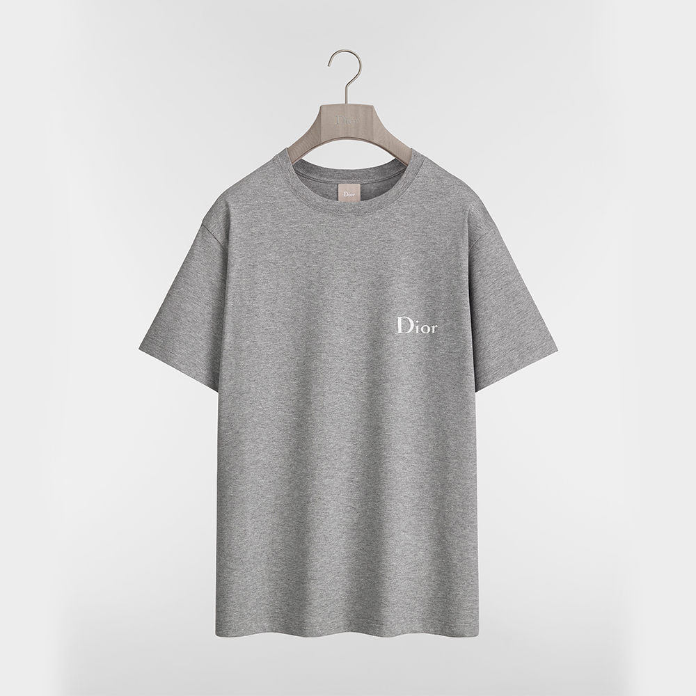 Dior gray Clothing DIOR T-Shirt with Dior Embroidery Relaxed Fit Gray Cotton Jersey #394346 | Nigo Office