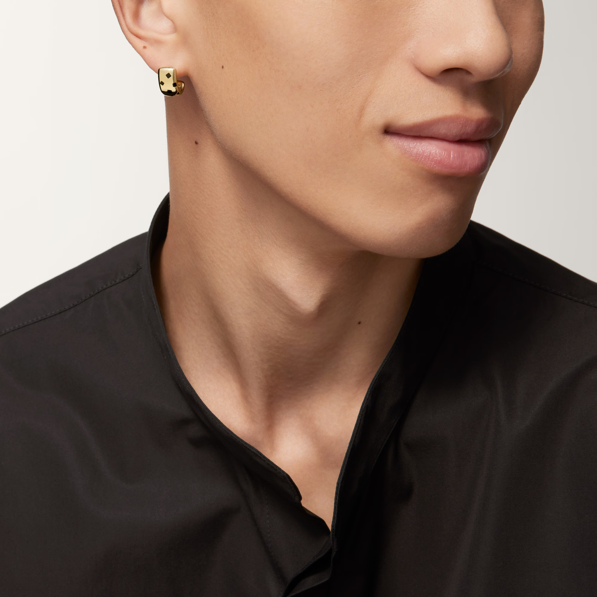 Carty Panther Motif Earrings, Yellow Gold