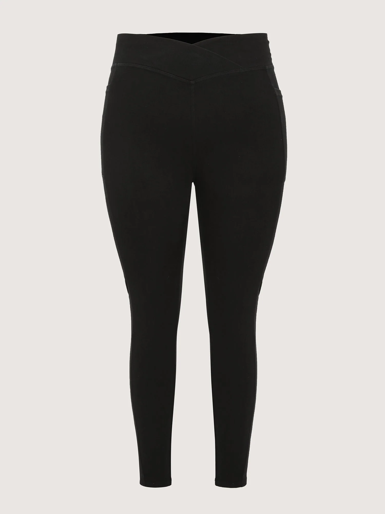 Stretchy Skinny-Fit Overlap Waist Jeans