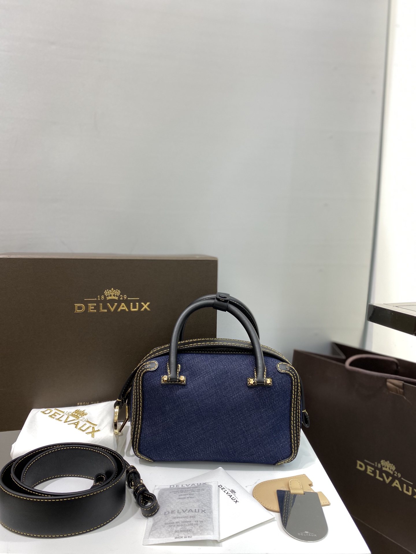 [TOP] Delvaux Cool Box Bag Denim 22cm - Dark Blue - 711 Luxury