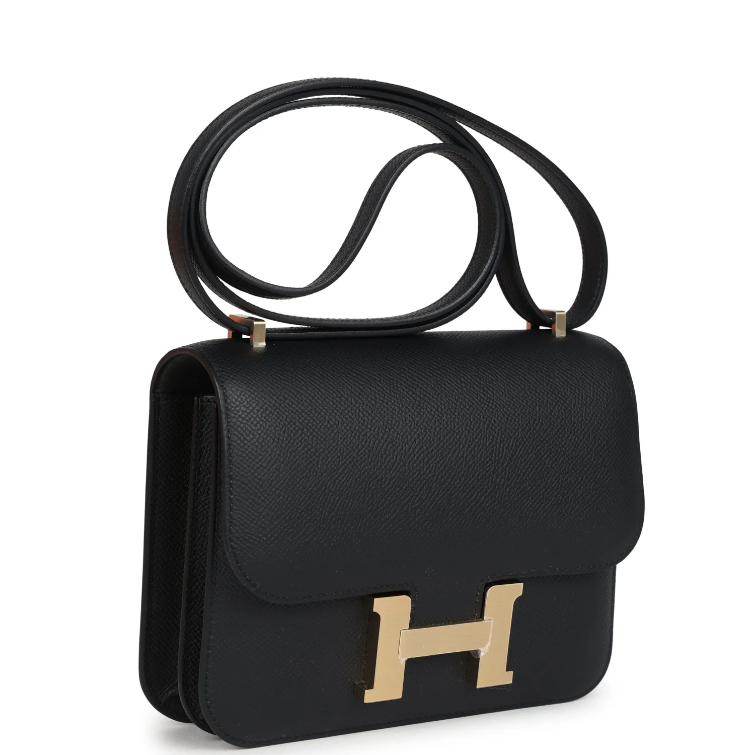Hermes Constance Black Epsom Brushed Gold Hardware