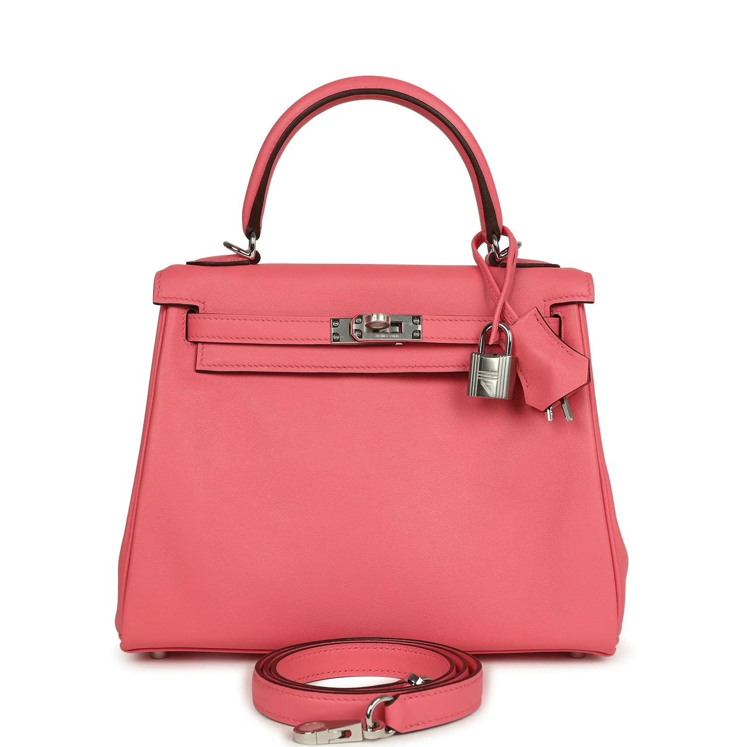 Hermes Kelly Retourne  Rose Azalee Swift Palladium Hardware