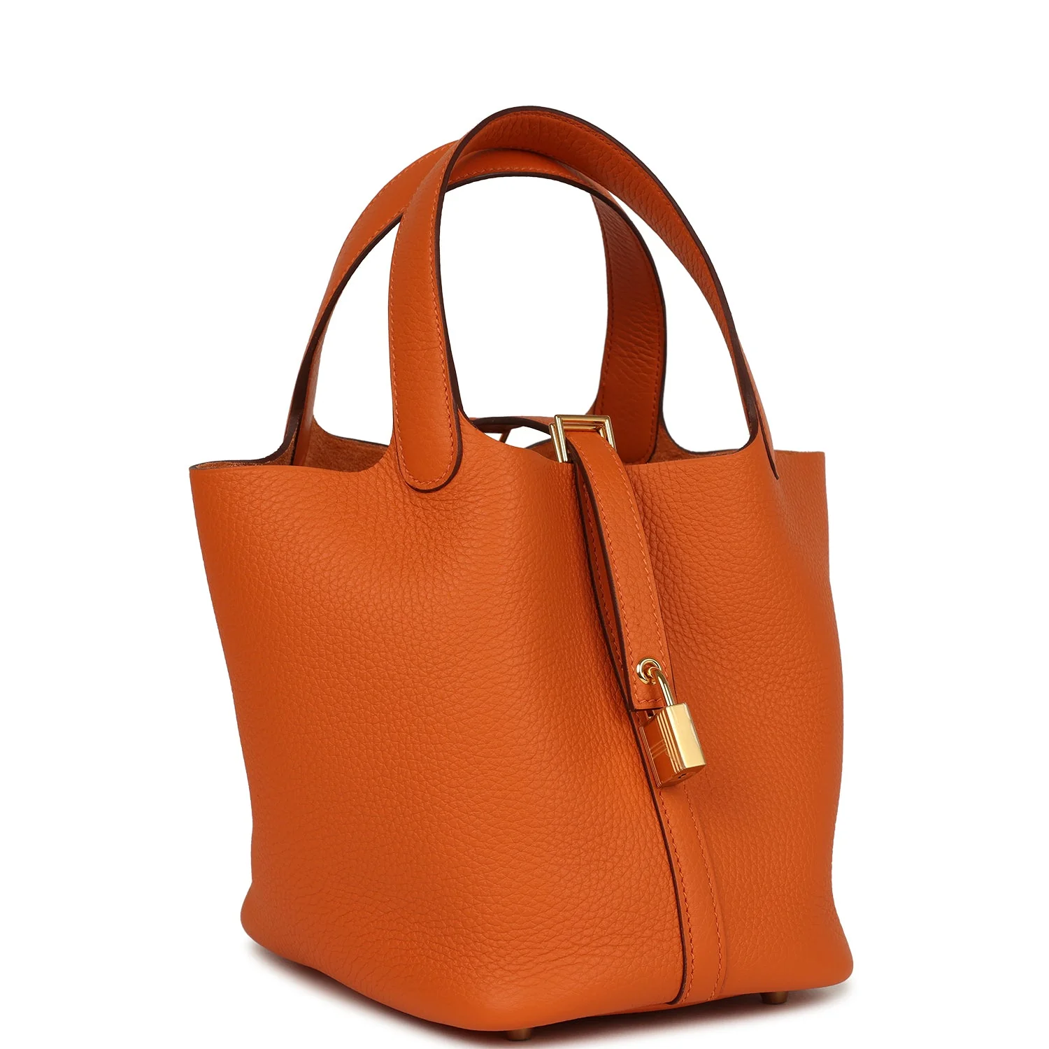 Hermes Picotin Lock  Orange Clemence Gold Hardware