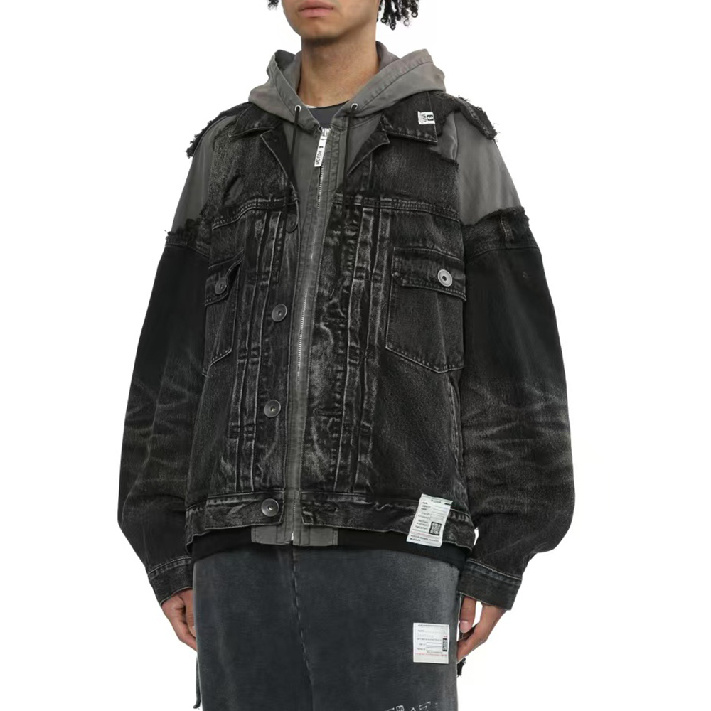 Designer Clothing Maison Mihara Yasuhiro Washed Destroyed Fake Two-Piece Hooded Jacket #393193 View 2 | Nigo Office