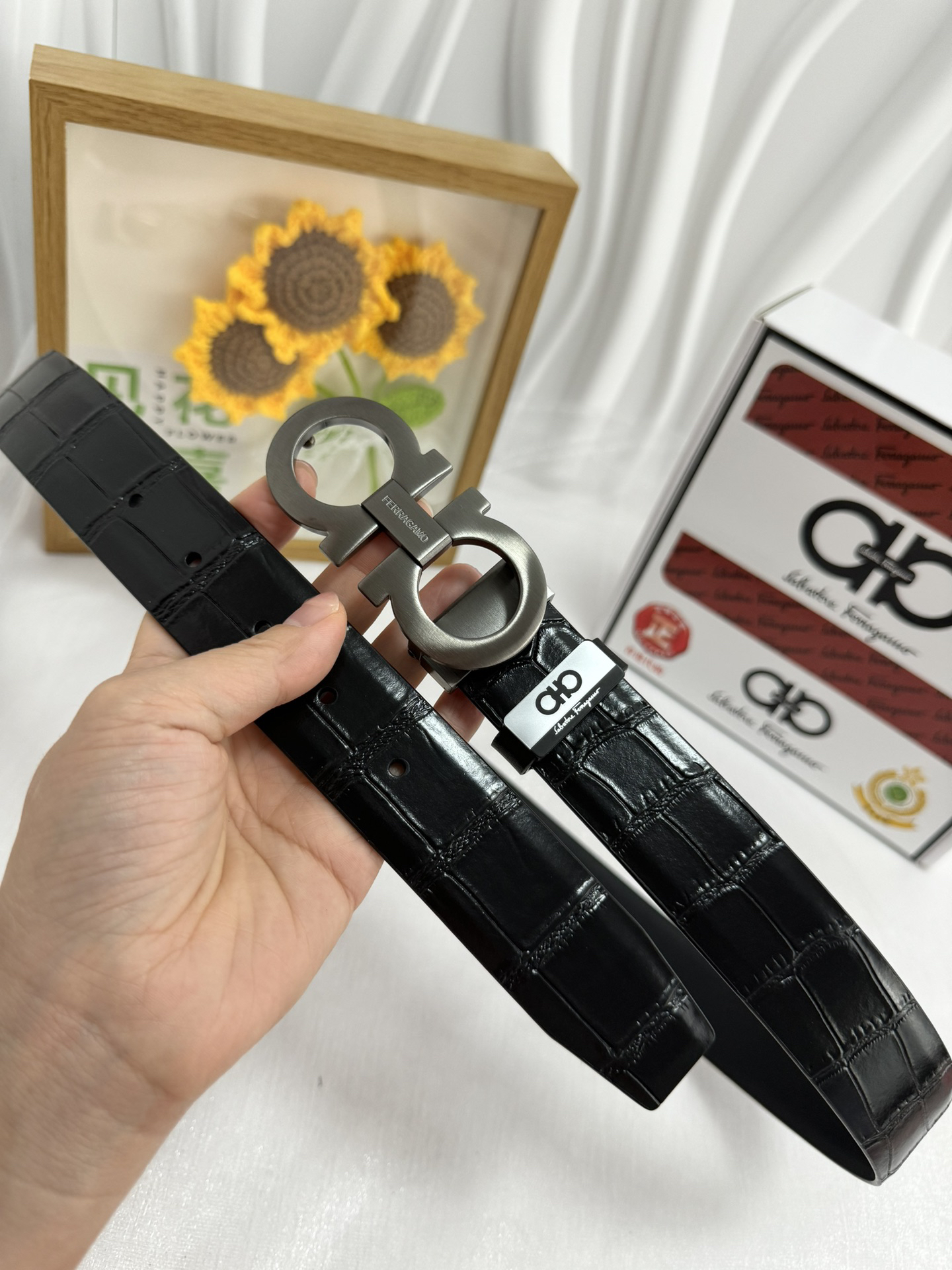 [TOP] Ferragamo Men's Belt 3.5cm - Black - 711 Luxury