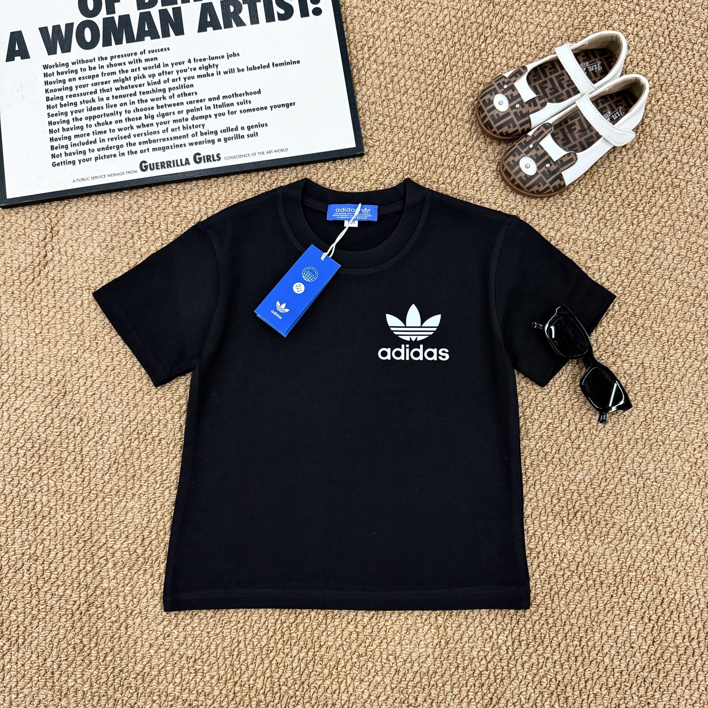 Adidas Unisex Kids & Adult Short Sleeve Tee Mirror Multicolor Trefoil Print Full Tags Sizes 90-150 S-2XL girls boys