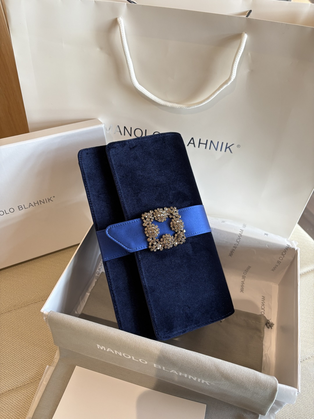 [TOP] MANOLO BLAHNIK Bag 12*24*6cm - Dark Blue - 711 Luxury