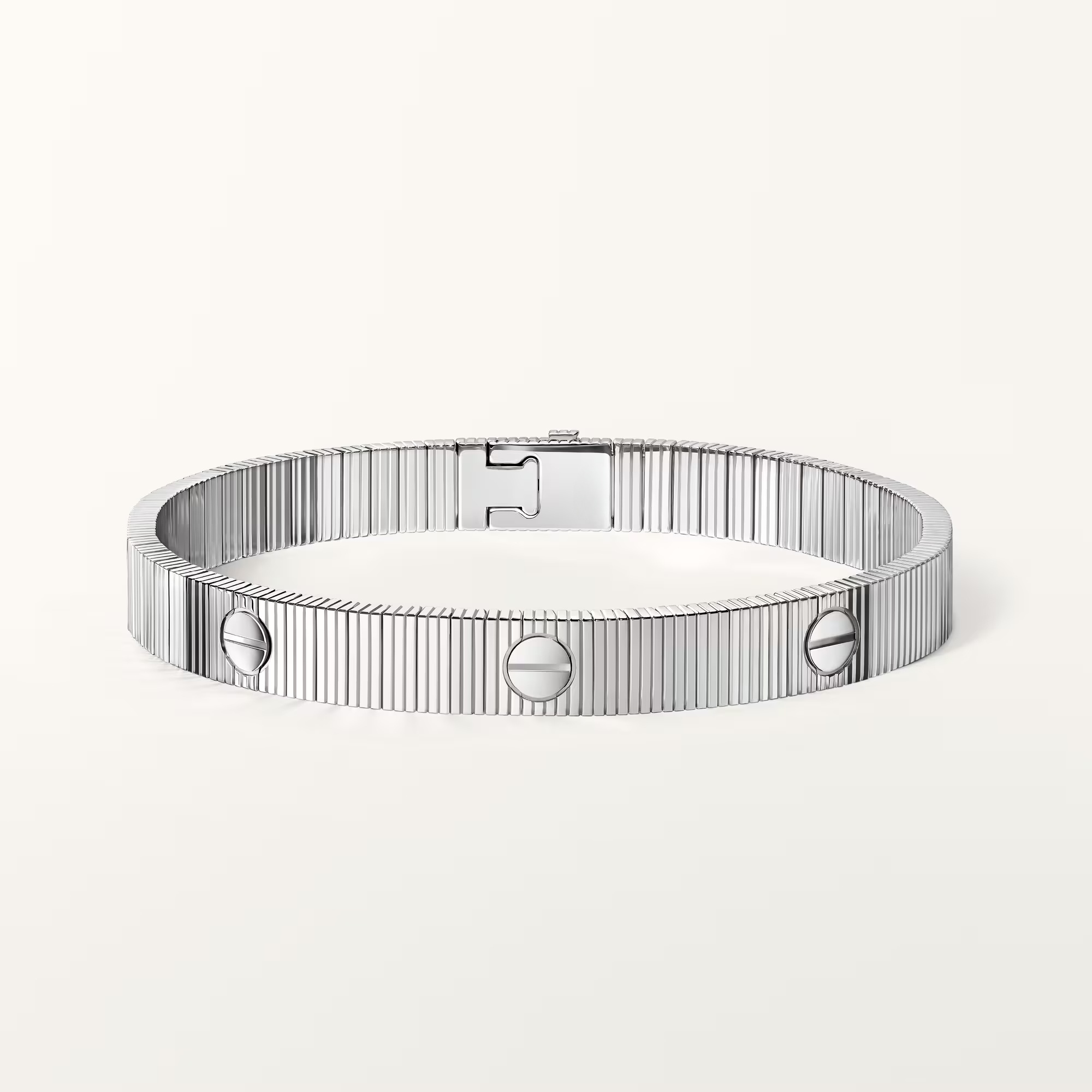 Carty Love Stripe Bracelet, White Gold, Flexible