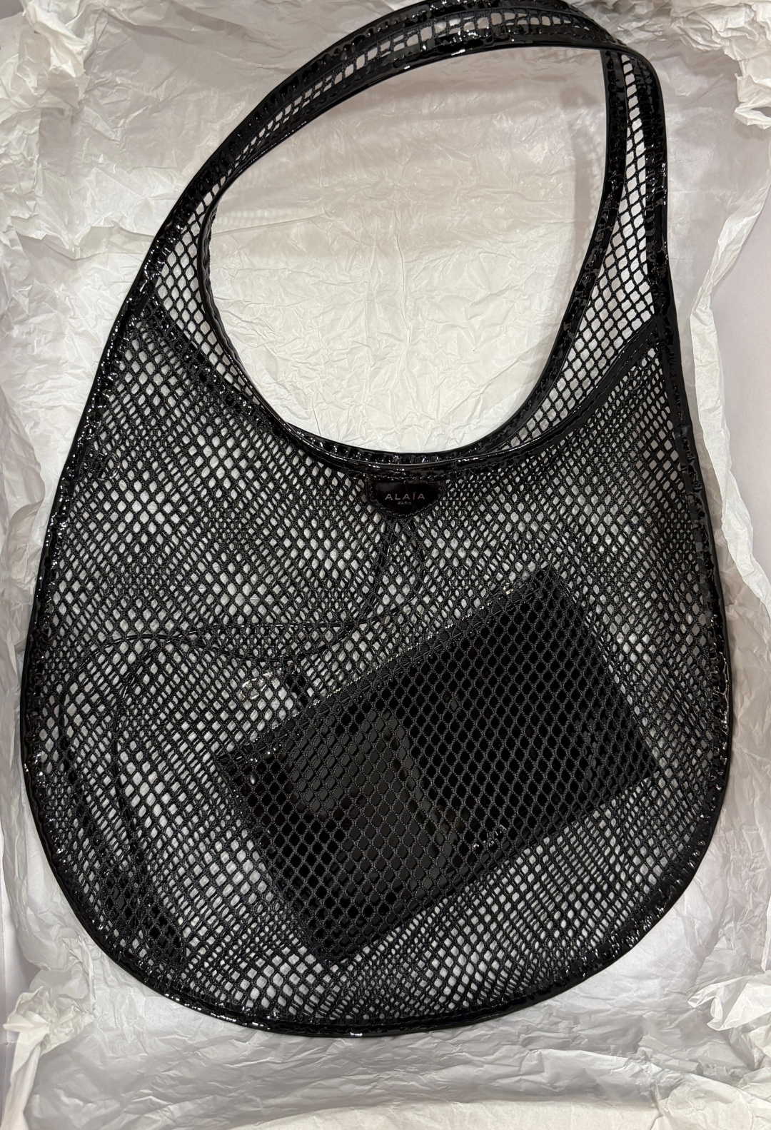 [TOP] ALAIA Fishing Net Bag 36 CM - Black - 711 Luxury