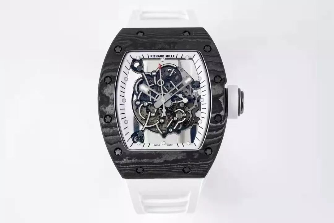 RM055 Skeleton White Strap 42mm