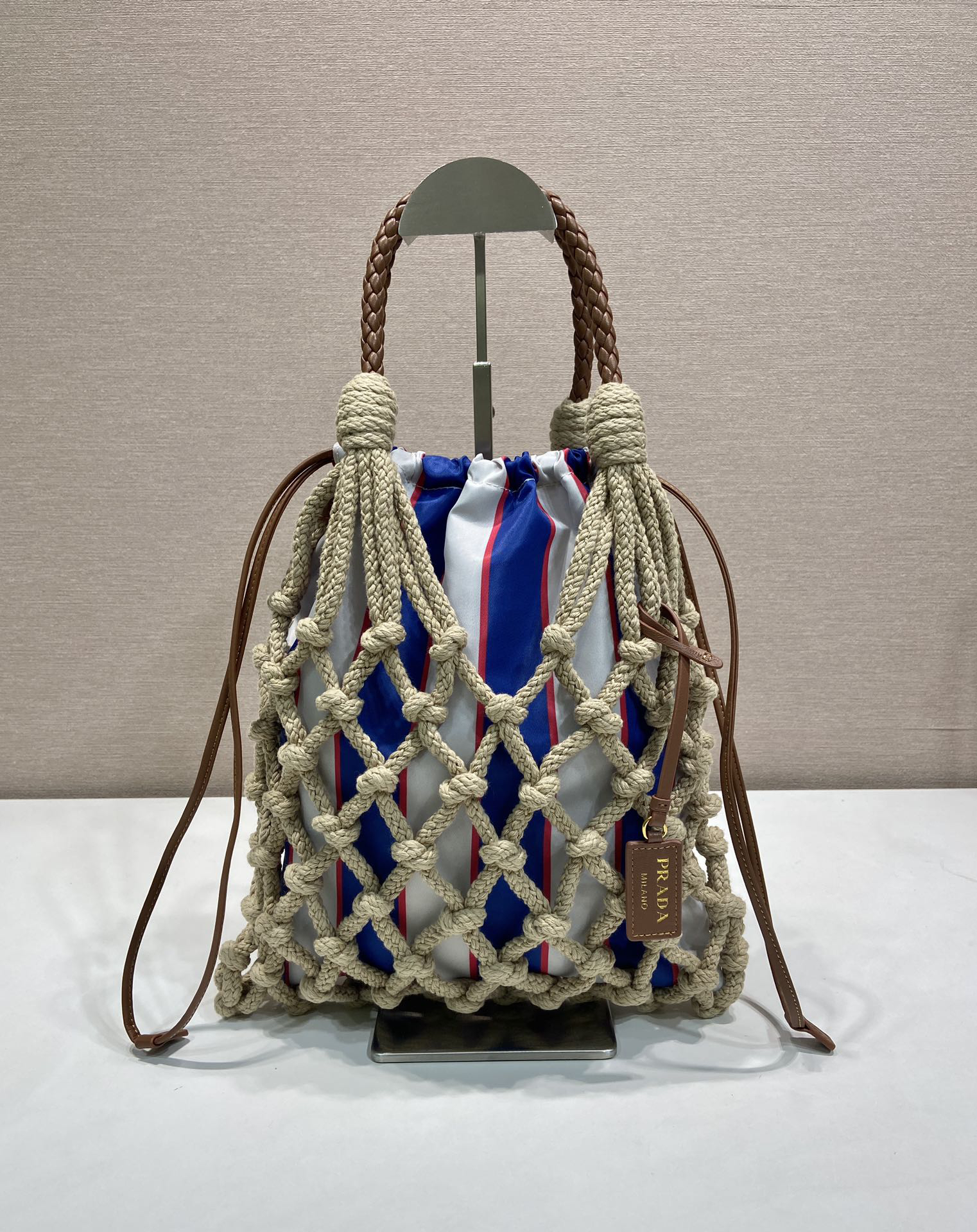 [TOP] PRADA Bag Macramé 30x37 cm - Brown - 711 Luxury