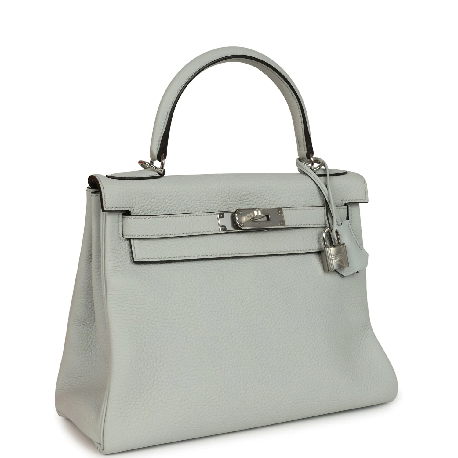 Hermes Kelly Retourne  Bleu Pale Clemence Palladium Hardware