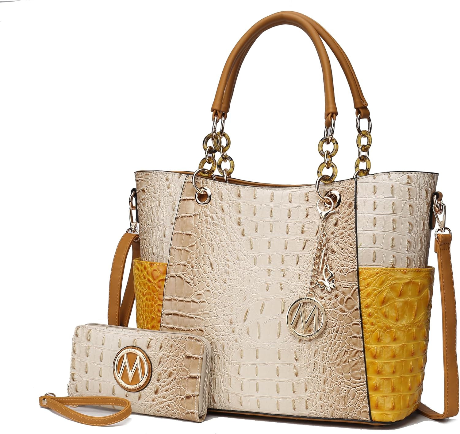 MKF Collection Tote Bag for Women, Handbag Set with Wallet-Top-Handle Bag Vegan Leather Purse by Mia K
