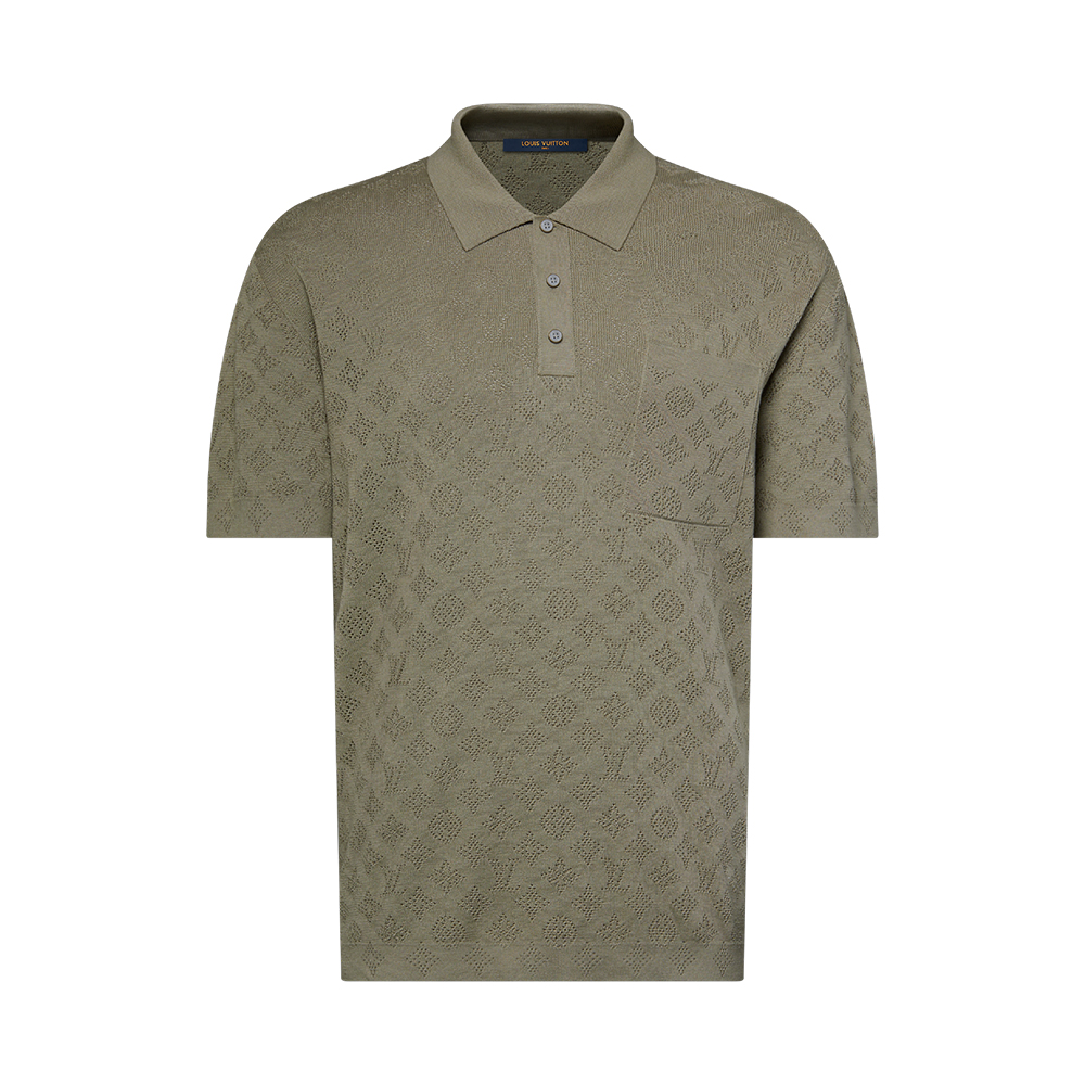 LOUIS VUITTON Monogram Pointelle Short-Sleeved Polo Shirt #380488
