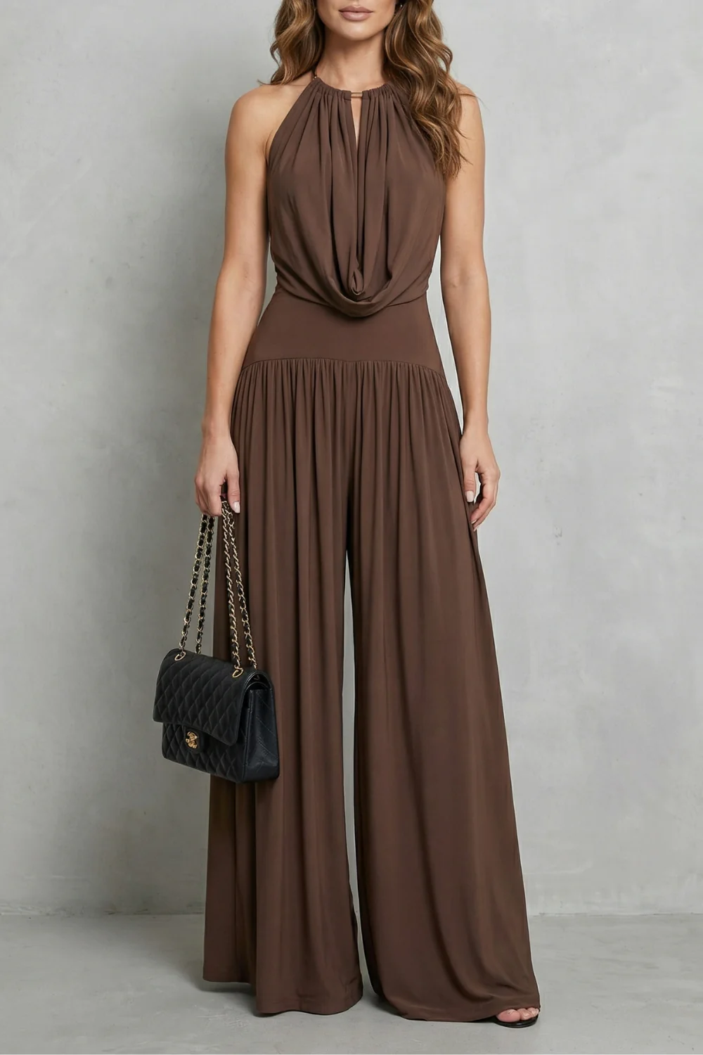 Solmèra – Draped halter elegance – Two piece set