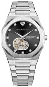 PIERRE RICHARDSON PR5922 Men’s Watch, Black Dial, 24K Pure Gold Plated, Automatic, Sapphire Glass, 41mm, 10ATM