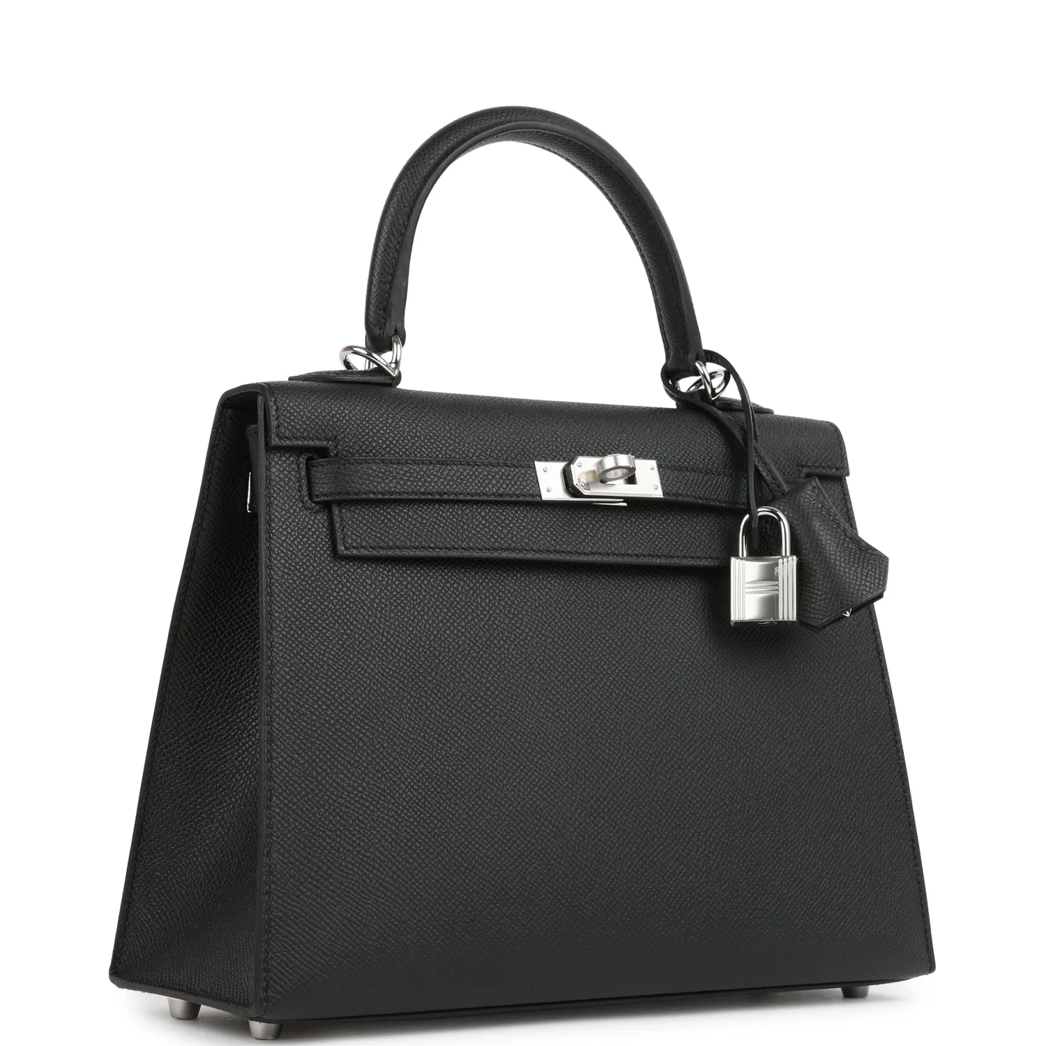 Hermes Kelly Sellier  Black Epsom Palladium Hardware